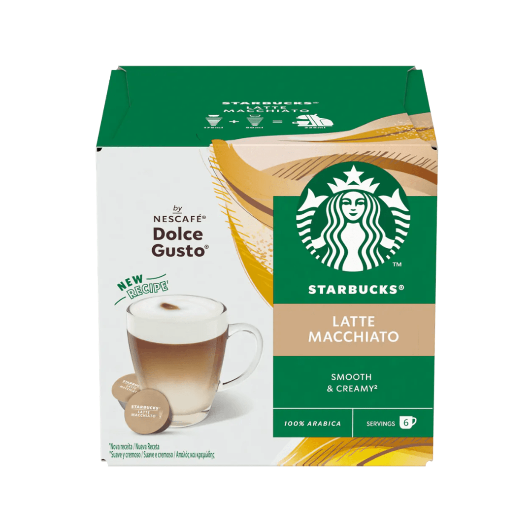 Starbucks Kapsulas Starbucks Dolce Gusto kafijas kapsulas Latte Macchiato 6+6gab